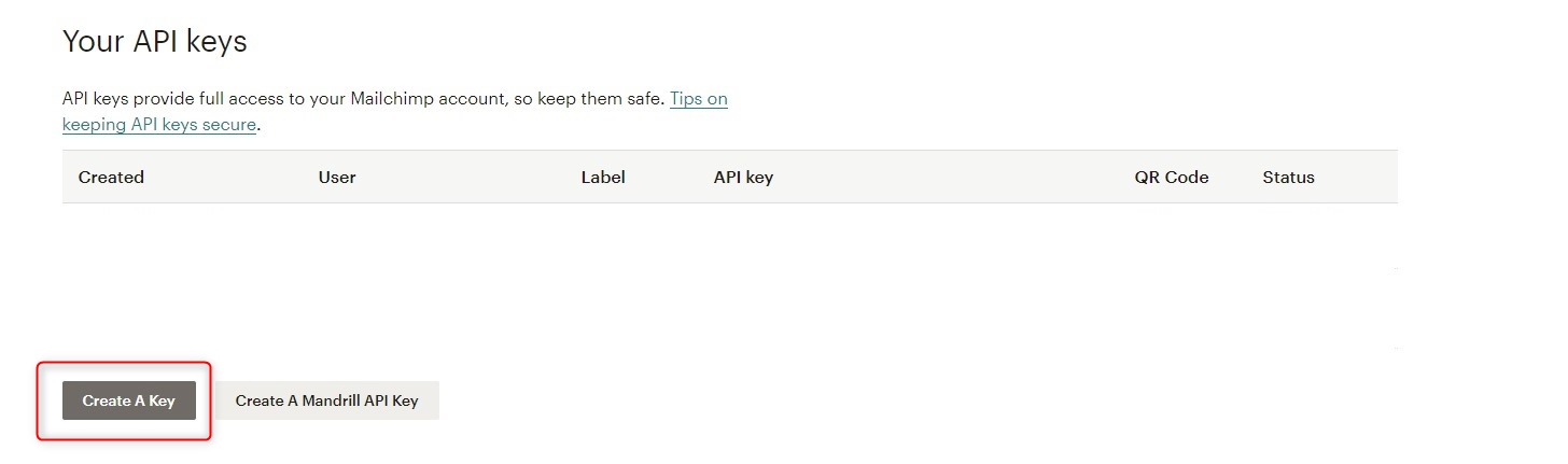 Create an API key