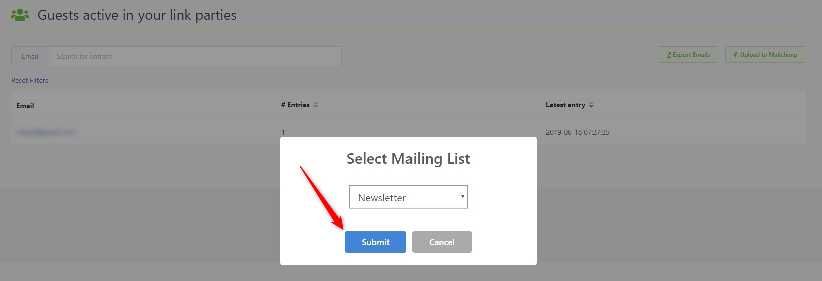 Select mailing list